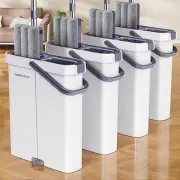 Hand Wash Free Flat Mop Bucket Integrated Strong Water Household Use E3O3