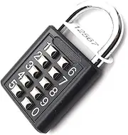 zeng Padlock - Combination Lock for Locker,Button Combination Security Padlock Digital Lock, for Gym or Sports Locker, case, Toolbox, Fence, hasp Cabinet (Black)