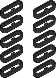 [cobee] Watch Strap Loop, Silicone Watch Strap Rings, 10pcs Black Replacement Watch Band Loops, Watch Band Keeper Retainer Fastener Rings Parts, Watch Band Holder for Smart Sport Watch