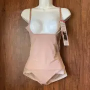 Spanx Red Hot Open Bust Panty Bodysuit Size Small Color Pink Sand HTF - NWT