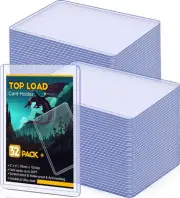 32 Count Topload Card Holder, Sooez 35PT Topload Card Protector, 3 X 4 Hard Card