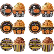 MADE IN USA 144 Thick Grease Resistant Fluted Cupcake Liners (Halloween Scare)