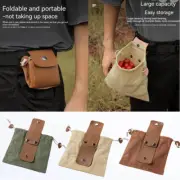 Drawstring Fold Bag Canvas Foraging Bag Fruit Pick Waist Tool Belt Pouch Outdoor