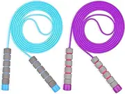 Flintronic Skipping Ropes for Children, 2 Pack Adjustable Jumping Rope for Kids, 2.6m Skipping Rope with Skin-Friendly Foam Handles, Soft Jump Rope for Girls Boys Exercise Workout Outdoor