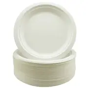 White Sugar Cane Large Plates 23cm (Bulk Pack of 50)