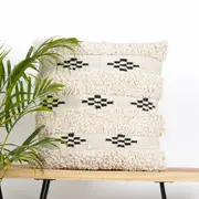 Linen Connections Monochrome Cushion Cover Multi colour Weave 'Shaggy' Beni Ourain Style Cushion Cover - Berber Style Cushion Cover - 002