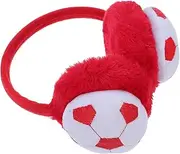 [BESTYASH] Warm Earmuff for Children Protective Ear Cover Boys and Girls Noise Cancelling Ear Muffs Plush Red White Football Earmuffs