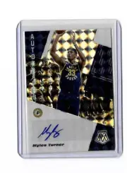 2019-20 Panini Mosaic Myles Turner #AM-MTN Autograph Indiana Pacers!!!