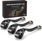 Derma Roller Beard Roller Microneedle FYL 3 Pack Derma Roller Kit (0.5mm/1.0mm/1