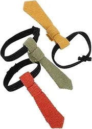 Generic 3pcs Doll Tie Miniature Action Pre-Tied Necktie Mini Dollhouse Pre-Tied Necktie Tiny Dolls Pre-Tied Necktie Tiny Dollhouse Necktie Action Dolls Pre-Tied Necktie Neck Tie Cloth