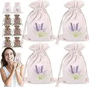 Lavender Sachet Bags, Small Lavender Cloth Bag Embroidered Drawstring Sachet Pouches Empty, Soft Linen Fragrance Sachet Packets, Closet Sachets Bag, Drawer Freshener Packaging Pouch