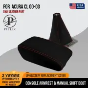 Console Armrest & Manual Shift Boot Carbon for Acura CL 00-03 Red Stitch