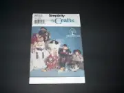 Simplicity Pattern 8650 Adorable 10" Button Dolls Cowboy, Clown, Santa, Groom UC