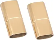 SEWACC 2pcs Bracelet Closure Necklace Charm Cord End Magnetic Clasp Magnetic Fastener Clasp Converter Golden