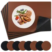 Placemats Set of 8 with Coasters Dual Sided Heat Stain Resistant Place Mats F...