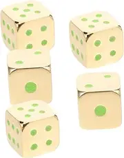 Kisangel 5pcs Luminous Metal Dice Small Glowing Dice for Board Games Parties and Gatherings Easy Rolling Compact Design for Fun Gaming Experience