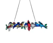 Painted Birds Stained Glass Ornament Home Window Decoration Stained Glass Window Hangings