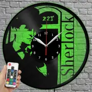 LED Clock Sherlock Holmes Vinyl Record Wall Clock Led Light Wall Clock 1561