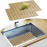 2Pack Adjustable Sink Protector Mats - Stainless Steel, Fast Draining - Perfect for Dishes & Glassware - Easy to Clean & DIY Cut