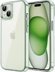 JETech Case for iPhone 15 6.1-Inch, Non-Yellowing Shockproof Phone Bumper Cover, Anti-Scratch Clear Back (Green)