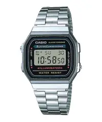 在飛比找Yahoo!奇摩拍賣優惠-CASIO卡西歐復刻版復古潮流金錶方型數位電子錶中性男女可戴