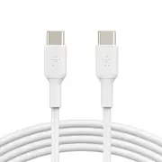 BELKIN BoostCharge USB-C to USB-C Cable (1m/3.3ft) - White (CAB003bt1MWH),60W,480Mbps,8K+ bend,Samsung Galaxy,iPad,MacBook,Google,OPPO,Nokia,2YR