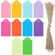 100 PCS Gift Tags with String Attached, 1.7X2.8 Inch Colored Gift Tags for Prese