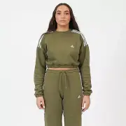 adidas Hyperglam Crop Crew Sweatshirt - Green LARGE