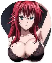 Mouse Pad 3D Mousepad Breast Gaming Wrist Rest Boob-pad Anti-Slip Anime Manga Wrist Support Mouse Mat（ Rias 17）