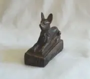 Egyptian Resin Pharaoh Handmade Black Brown Anubis Mini Figurine 2.25" High