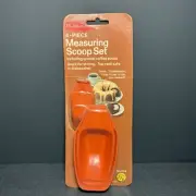 Vintage Retro 1974 Rubbermaid 4 Piece Measuring Scoop Set Orange NOS