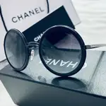 新款啞光鋁合金真品CHANEL 香奈兒 太陽眼鏡經典復古女星大圓框 流線時尚VIP限量框