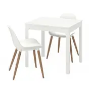 EKEDALEN / GRÖNSTA table and 2 chairs, white/white, 80/120 cm