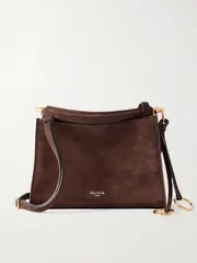 [Alaïa] Alaïa - Le Click Small Nubuck Shoulder Bag - Brown - One size One size Brown