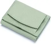 [SAMEZA] Multicolor Genuine Leather Small Wallet Coin Purse RFID Solid Color Casual Coin Purse Top Layer Cowhide Male Purse,Light Green