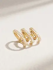 [MARIA TASH] MARIA TASH - Eternity 18-karat Gold Diamond Hoop Earring - L L Gold