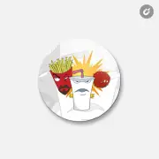 Aqua Teen Hunger Force Food Cartoon | 4'' X 4'' Round Decorative Magnet
