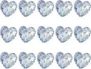 uxcell 15 Pcs 3D Heart Light Blue Nail Rhinestones K9 Glass Crystal Rhinestones Pointed Back Crooked Heart Gems for Nail Charm Art DIY Decoration Craft 8x8mm