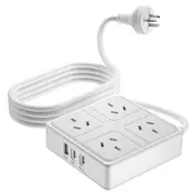 Generic WT-2409 4 X AC Outlet + 2 X Type C + 1 X USB Ports with SAA Power Board - White (PB-WT-2409-W)