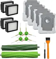 13 Pack Replacement Parts for Roomba i7 i7+ i3 i3+ i4 i4+ i6 i6+ i8 i8+ E5 E6 E7 Vacuum Cleaner, 1 Set of Multi-Surface Rubber Brushes 4 Pack Vacuum Filters 4 Pack Side Brushes 4 Vacuum Bags