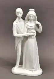 9924195 Figure Braut-Paar Wedding White Wagner & Apel Porcelain H22cm