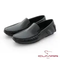 在飛比找momo購物網優惠-【CUMAR】樂活生活 手工縫線真皮開車鞋(黑)