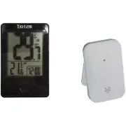 Wireless Digital Indoor Outdoor Thermometer, Black, Lcd