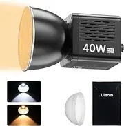 ULANZI 40W Pro LED Video Light w Built-in Battery & PD Fast Charging, Portable Overlock 50W Cob Light, Handheld Bicolor 2500K-6000K Continuous Output Lighting with 8 Scenes for Video