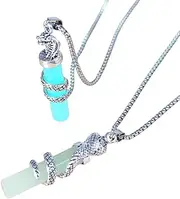 [NYGHMY] 2 Pcs New Europe and the United States Cobra Luminous Pendant Necklace, Hip-Hop Style Men's Models with Titanium Steel Chain, Students Trend Necklace, Glow in The Dark, Other, Zinc, other