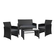 Gardeon 4 PCS Outdoor Sofa Set with Storage Cover