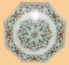 30" Marble Center Coffee Marble Table Top Inlay Marquetry Side Corner Peacock