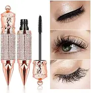 4D Silk Fiber Lash Mascara ,Thicker and Longer, Voluminous Eyelashes,Natural Waterproof Smudge-Proof, No Clumping, No Smudging,Adds Length, Depth and Glamour Effortlessly(Black)