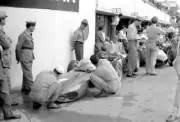 Romolo Tavoni In The Crowded Ferrari Pits Old Motor Racing Photo