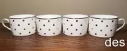 Set of 8 ~ KATE SPADE ~ Larabee Road PLATINUM Dot ~CUPS ~ Teacup Can cup NEW